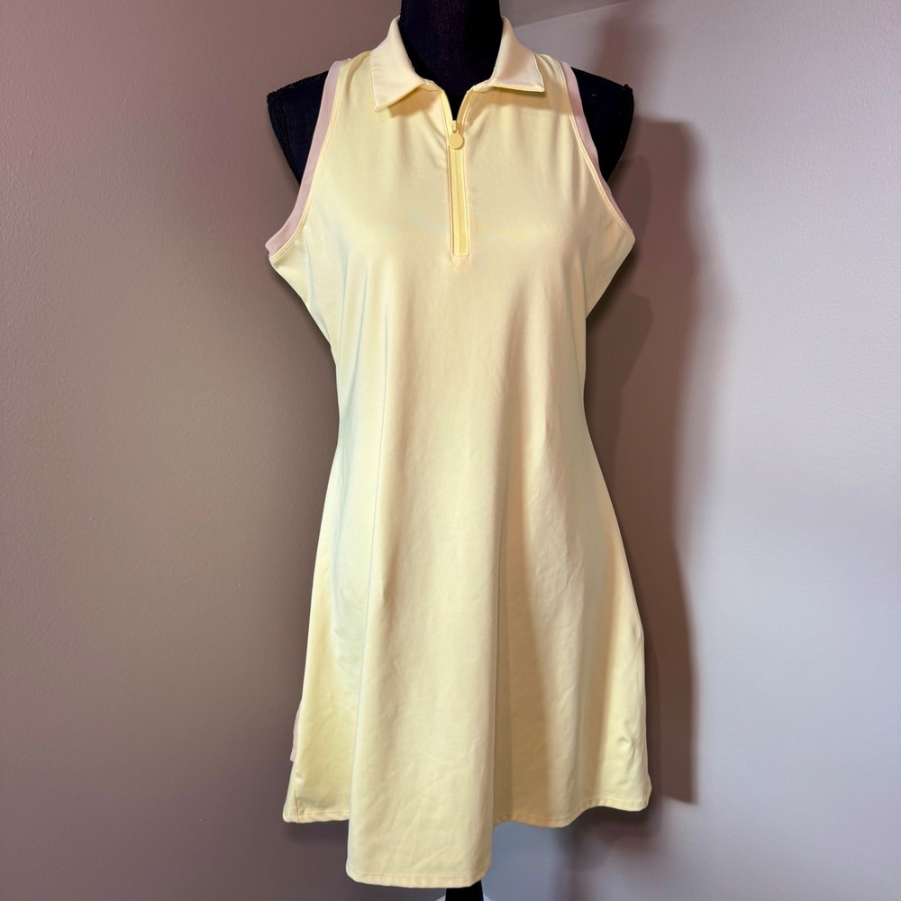Tail Pale Yellow Sleeveless Polo Dress